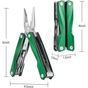 FLISSA 16-in-1 Multitool, Stainless Steel EDC Tool with Knife, Screwdriver, Pliers, Safety Lock & Sheath for Camping & Outdoor Use