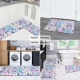 thumbnail image 5 of Blue and Pink Pioneer Flower Pattern Kitchen Rugs Sets Of 2,Anti Fatigue Kitchen Mat Rugs Non Slip Washable,Decorative Kitchen Floor Mats for Kitchen,Sink,Laundry,17"x30"+17"x47", 5 of 7