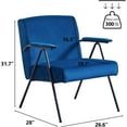thumbnail image 5 of Tabaray Modern Accent Chairs Set of 2 Mid-Century Armchair Living Room Chairs Leisure Chair with Metal Legs Reception Side Chairs for Living Room Bedroom Office (Blue), 5 of 12