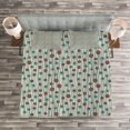 thumbnail image 3 of Ambesonne Geometric Quilted Bedspread Set 3 Pcs, Thin Lines with Dots, Queen Size, Brown Cream Seafoam, 3 of 3