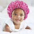 thumbnail image 2 of esafio Baby Satin Bonnet Sleep Cap for Curly Hair Double Layer Reversible Adjustable Silky Satin Cap for Teens Toddler Child,4 Pack, 2 of 5