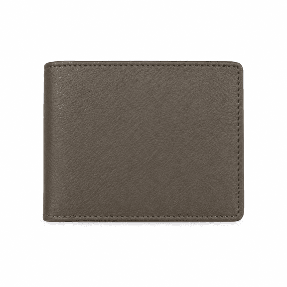 AlKhalil -Men’s Genuine Leather Bifold Wallet – Slim Classic Design with Multiple Card Slots, Cash Compartment, Durable Stitching, Everyday Use, Gift for Him – Brown