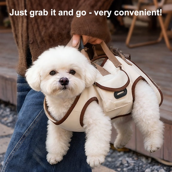mdesiwst Pet Carrier Tote Bag Breathable Pet Carrier Sling Adjustable Full-Body Harness Crossbody with Pocket for Small Dogs