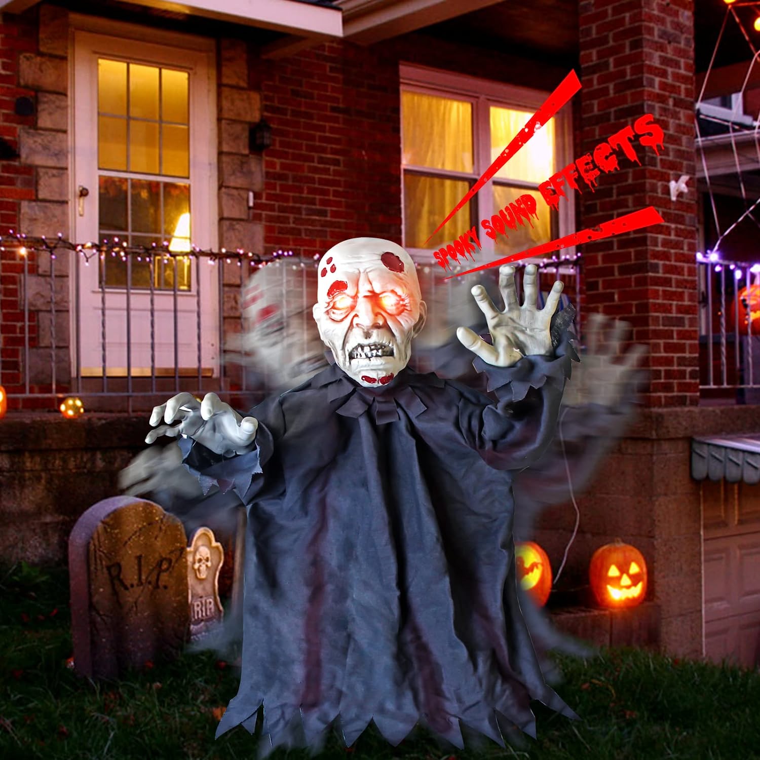 Halloween Decorations Outdoor, Animated Halloween Groundbreaker Zombie