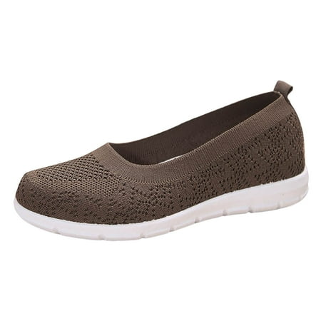 QYZEU Orthopedic Shoes for Women Women High Heel Sandals Women Shoes Flat Wedge Casual Shoes Fashionable Mesh Breathable Shoes Walking Lightweight Shoes Coffee 41