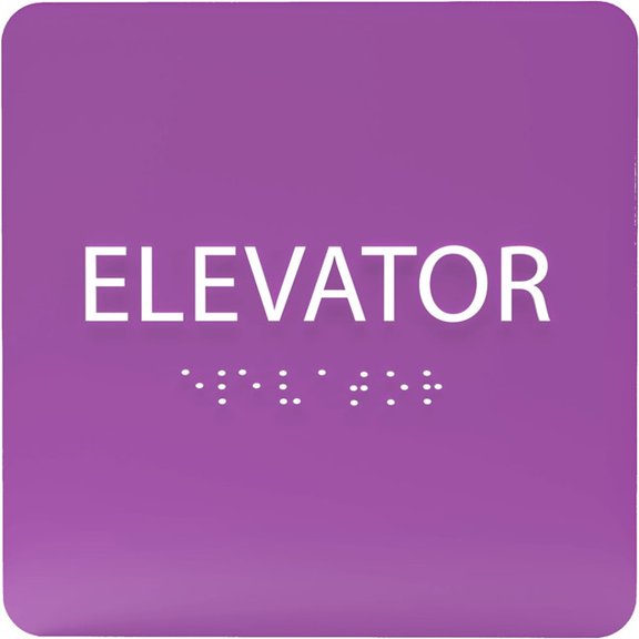 ADA CENTRAL SIGNS - 6" X6" Elevator Sign - ADA Compliant Tactile Graphics Grade 2 Braille Text Acrylic Wall Sign - Directional Assistance, Safety Location Signs for Offices, Schools, Malls, Apartments