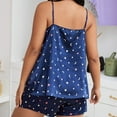 thumbnail image 6 of Xysaqa Women's Plus Size Sleepwear Cute Print Cami Top and Shorts Satin Pajama Sets 3X 4X 5X Blue Xxxxl, 6 of 8
