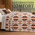 thumbnail image 6 of Sacred Thread Fleece Blanket South Western, Reversible Mexican, Vibrant Aztec Blankets and Throws for Aztec Decor for Home (Grey Flannel / Sherpa) (Full (60''x80''), 6 of 10