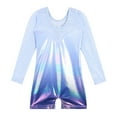 thumbnail image 4 of BAOHULU Girls Gymnastics Leotards with Shorts Sparkle Sequin Long Sleeve White Ballet Dancewear, 4 of 6