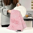 thumbnail image 6 of SKYSONIC Kitchen Dish & Tea Towel Pink Lotus Polka Dot Reusable Cloths for Cooking and Drying Dishes for Home Kitchen Cleaning, 28x18in-6 PCS, 6 of 7