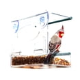 thumbnail image 2 of Transparent Window Bird Feeder Large Bird Feeder Removable Tray With Drain Holes Super Strong Suction Cups, 2 of 5