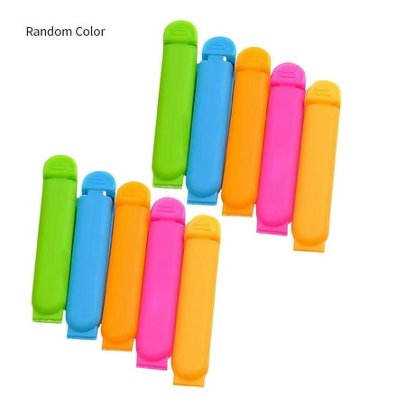 

ZHENYEMEI 10pcs Sealing Clip Plastic Food Bag Sealing Clamp Portable Kitchen Snack Sealer Color Random