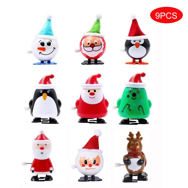 Reindeer Pet1997 12 Pack Christmas Stocking Stuffers Wind Up Toys Santa Assorted Mini Christmas Toy Gifts For Kids Snowman Party Favors for Boys Girls Children A 