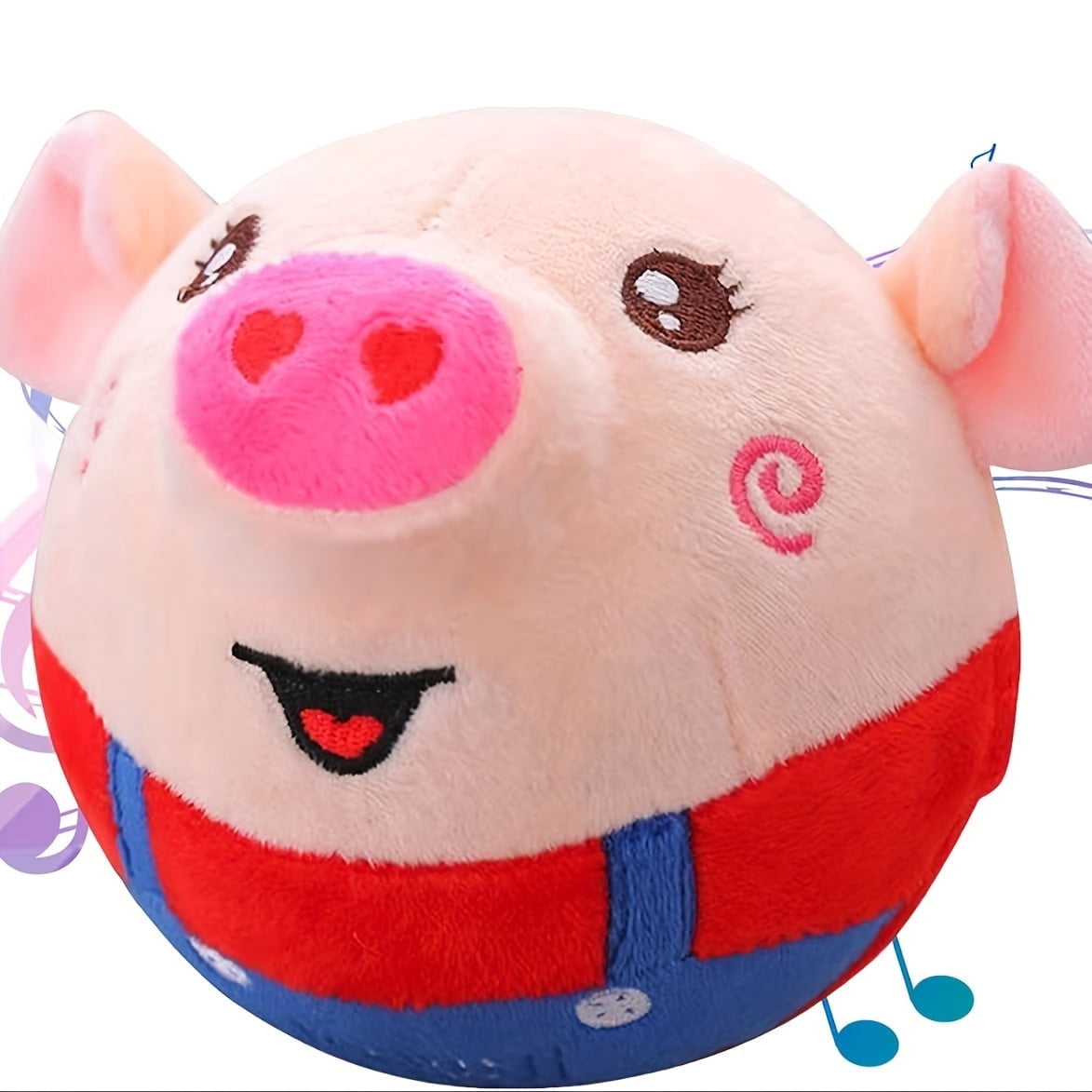 Moving Pet Plush Toy, Interactive Dog Toy Pet Bouncing Balls, USB Rechargeable Interactive Washable Cartoon Pig Plush Sound Electronic Dog Toy, Small Plush Sound Toys for Dogs