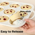 thumbnail image 3 of 2 Pack Silicone Muffin Pan, with Metal Reinforced Frame - Cupcake Pan Normal 12 Cups for Baking, Colorful Strip, 3 of 10