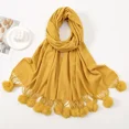 thumbnail image 1 of New Winter Women's Scarf New Year's Christmas Red Imitation Cashmere Ball Scarves Long Thickened Warm Shawl Accessories Gifts, 1 of 5