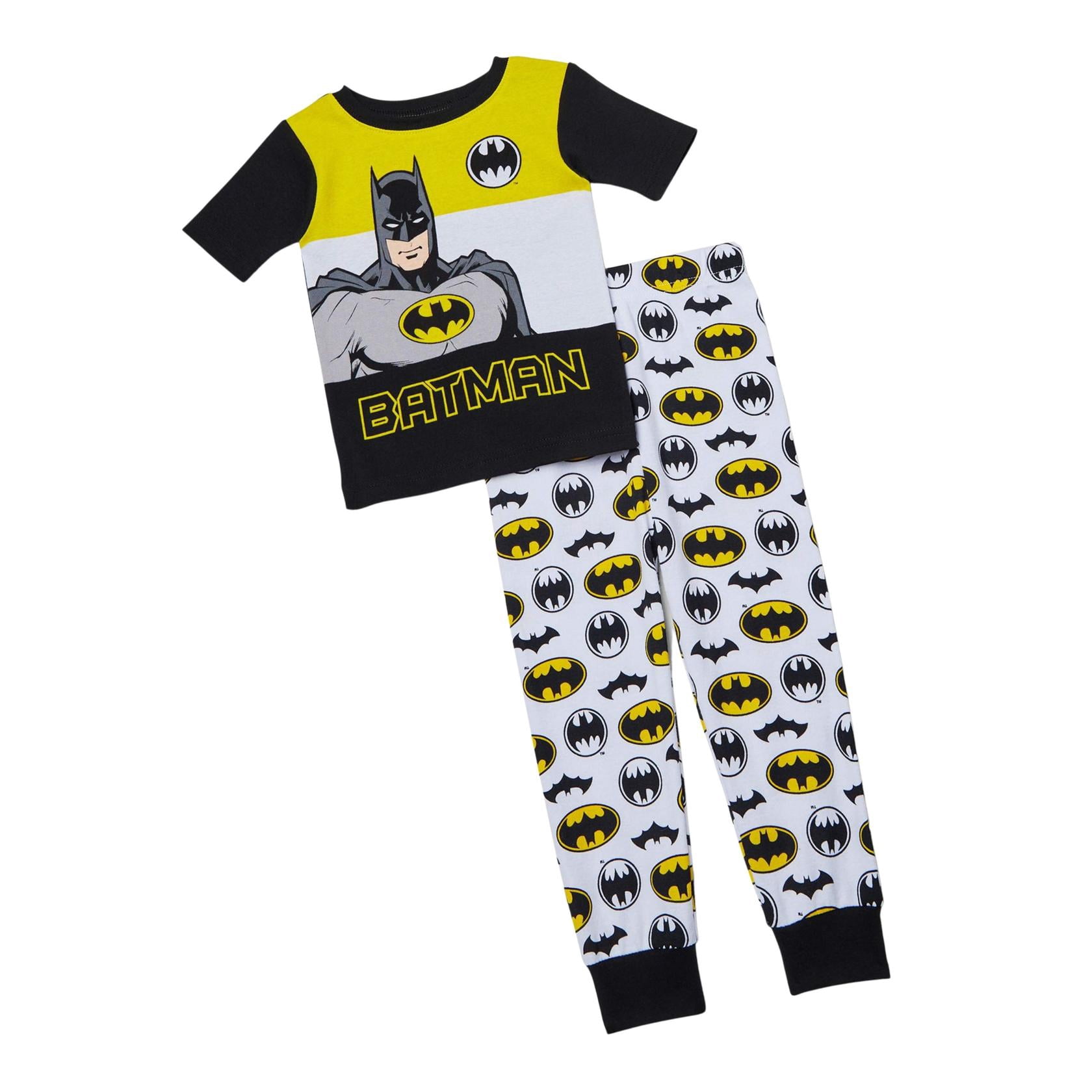 DC Comics Toddler Boys Black & Yellow Batman Pajamas Sleep Set 3T