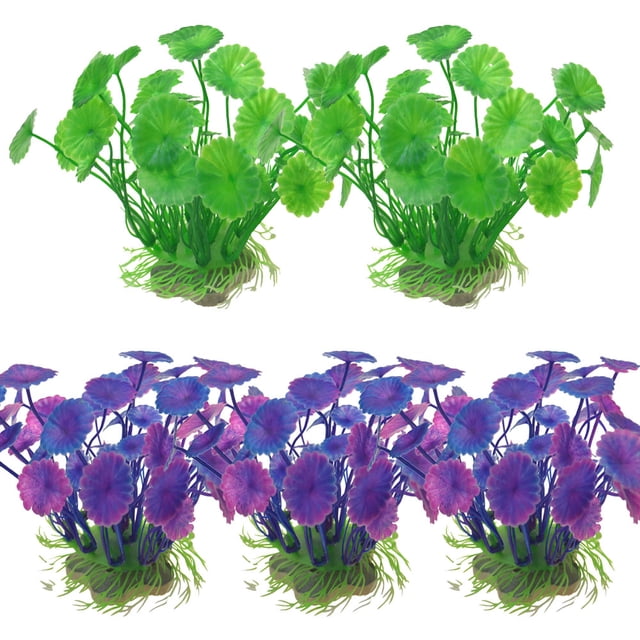 Plantas acuáticas artificiales para acuario, decoración de plantas de plástico para pecera, 5 piezas.