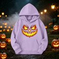 thumbnail image 4 of Grblisyd Girls Hoodies Sweatshirt Casual Sport Clothing for Kids Fashion Pumpkin Face Trendy Hooded Pullover 6-13 Years Old Fall Outfit, 4 of 6