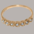 thumbnail image 6 of LBG British Made 18k Rose Gold Real Genuine Aquamarine Womens Eternity Ring - 33 size options - Size 8.25, 6 of 9