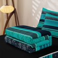 thumbnail image 5 of jejeloiu Nautical Paisley Zipper Full Size Comforter Sets with Fitted Sheet and 2 Pillowcases For Men Women,Coastal Print Zipper Bedding Set,Teal Navy,Black Reversible,4-Piece, 5 of 7