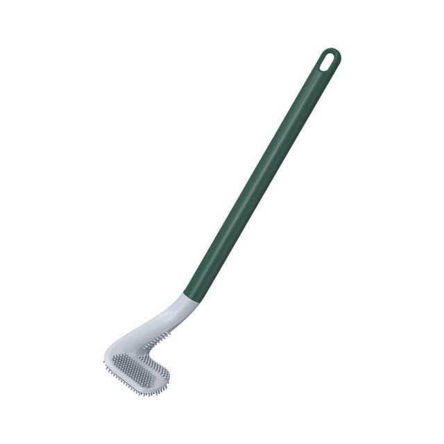 Escobilla de baño de silicona para Golf, escobilla de baño de mango largo, escobilla de baño y gancho (verde)