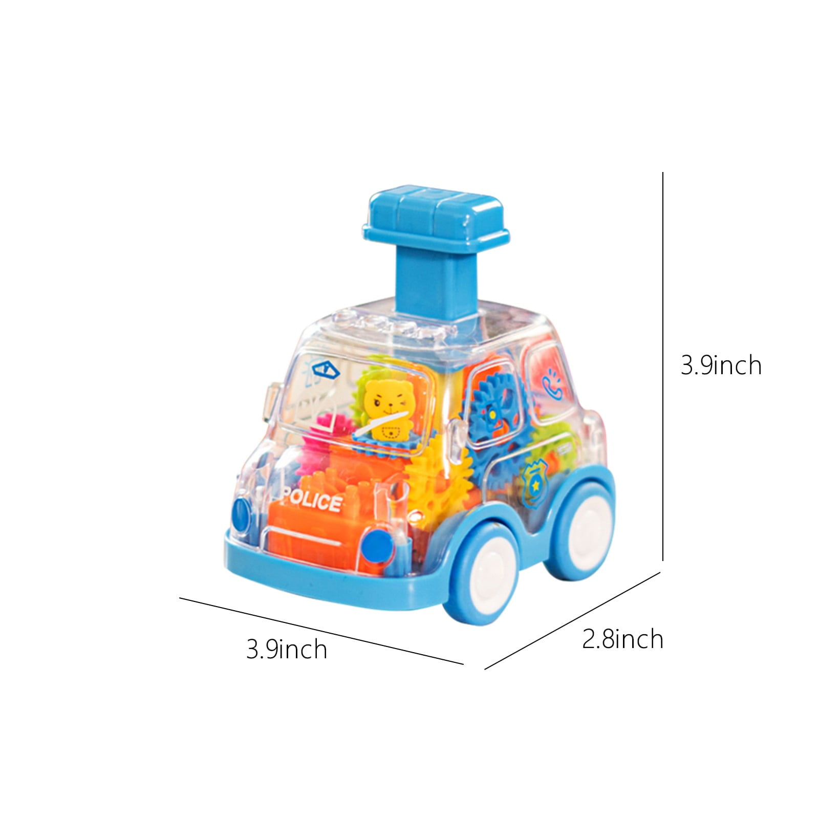 Car Toys For Kids Transparent Gear Car Press Toy Car Pull Back Toy Car Boy Stall Toy Christmas Gifts for Kids