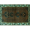 thumbnail image 1 of Ahgly Company Indoor Rectangle Persian Turquoise Blue Traditional Area Rugs, 5' x 8', 1 of 4
