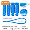 thumbnail image 5 of Dock Lines Boat Ropes for Docking 3/8" Line Braided Mooring Marine Rope 15FT Nylon Rope Boat Dock Lines for Docking Boat Lines Boating Rope Braided 15' Feet with Loop Blue 4 Pack, 5 of 5