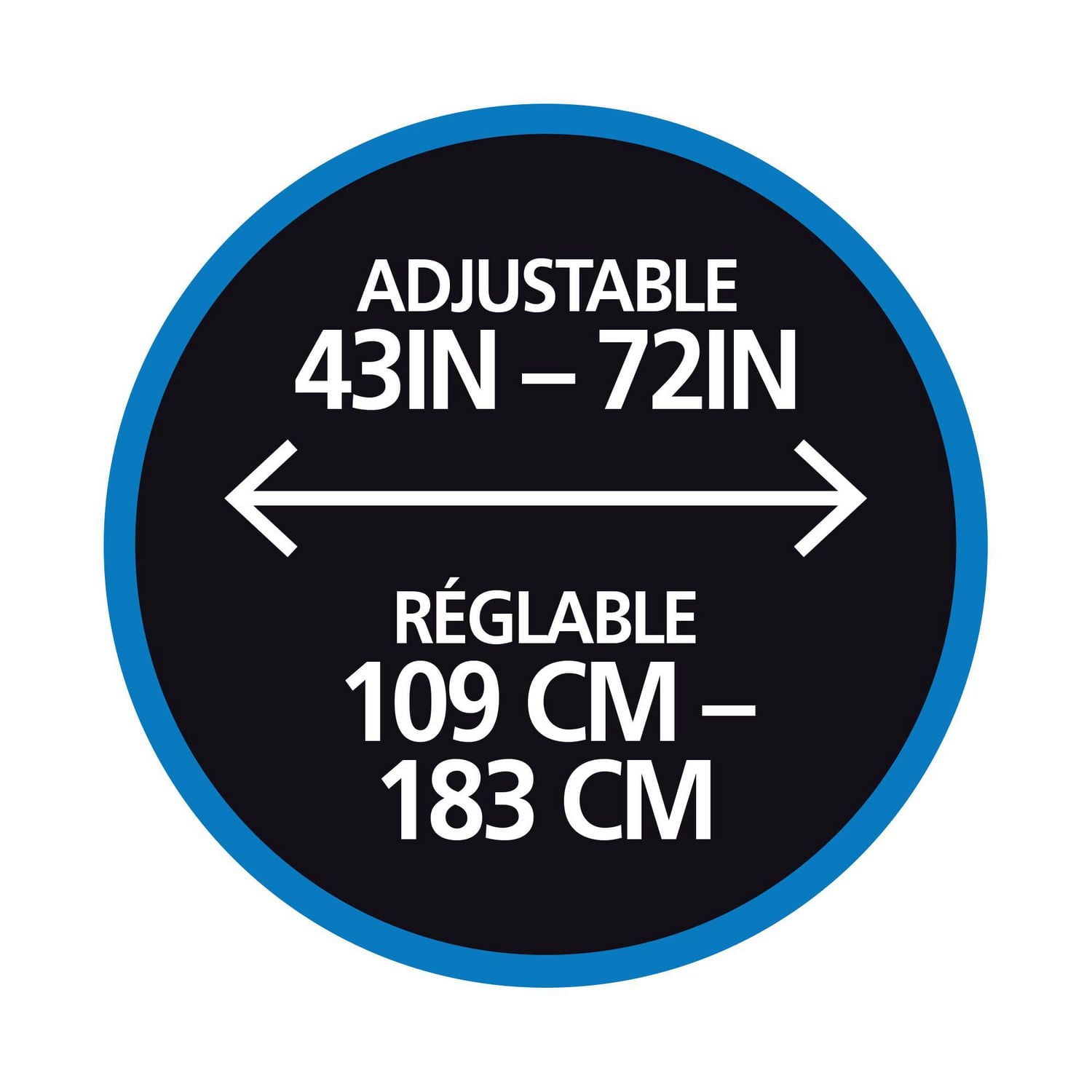 Tringle de douche à tension réglable Mainstays avec embouts décoratifs 109-183 ou 135-218 cm