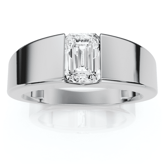 Pompeii Men's 1Ct Emerald Cut Diamond Wedding Anniversary Ring 14k Gold or Platinum