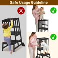 thumbnail image 6 of Toddler Standing Tower - Adjustable Height Toddler Kitchen Stool Helper - Kids Kitchen Step Stool for Learning with Removable Safety Railing Black, 6 of 16