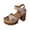 Khaki Sandals for Women, variant on Perforated Hook and Loop Block Heel Sandal Women Comfortable Walking Summer Shoes Red 38