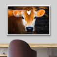 thumbnail image 3 of wall26 Framed Canvas Print Wall Art Vibrant Brown Country Farm Cow Calf Portrait Nature Animals Photography Realism Rustic Scenic Landscape Colorful for Living Room, Bedroom, Office - 24"x36&quo, 3 of 5