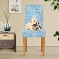 thumbnail image 4 of Yayeee 2 Pack Dining Chair Covers Stretch Parson Chairs Slipcovers Seat Protector, Blue Snowflake, 4 of 6