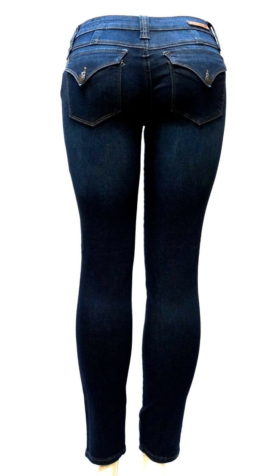 Marcia Dark Denim Ladies Push Up Skinny Jeans with Embroidered Detail 
