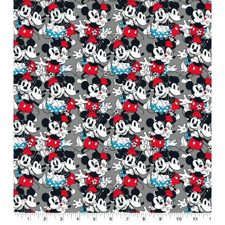UPC: 0887816366434 | Disney Mickey and Minnie Vintage Love Cotton Fabric