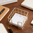 thumbnail image 6 of Chmadoxn Metal Mesh Sticky Note Holder, Wrought Iron Memo Pad Dispenser for Desk. 3.74 Inch Wire Grid Organizer Box for Office Home Holds Standard 3x3 Notes, 6 of 7