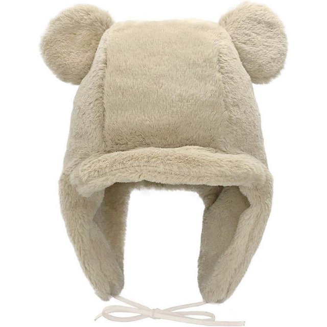 Gorros mullidos con visera para mujer, gorro de esquí de invierno con orejeras y piel sintética, gorro ruso