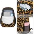 thumbnail image 4 of Brown and Orange Leopard Print 17" School Backpacks for Teens,Waterproof Oxford Fabric,S-Shape Padded Straps for School,Travel,Hiking,Camping, 4 of 6