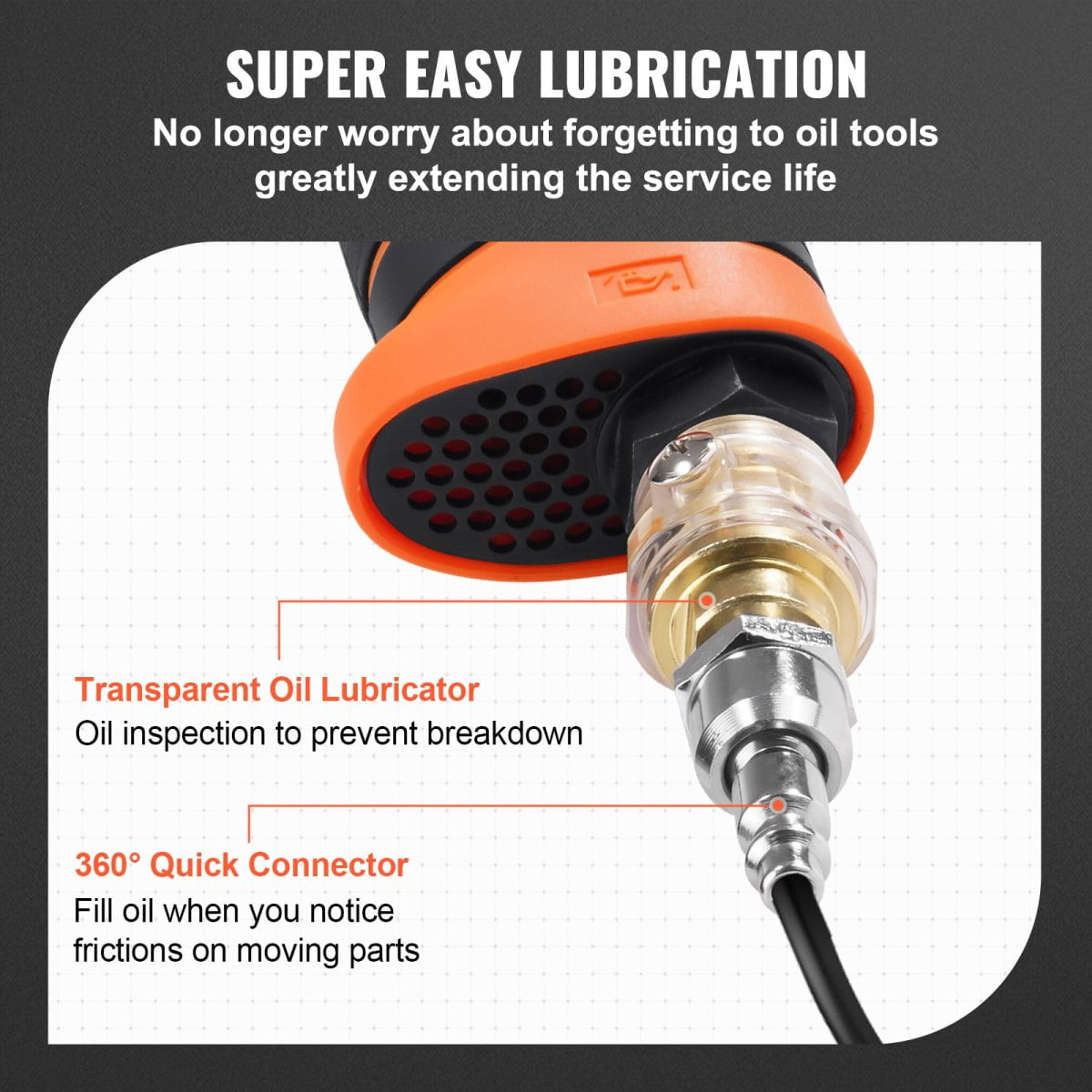 1/2" Square Drive Air Impact Wrench 1400 Ft-Lb Nut-Busting Torque 90-120 PSI Pneumatic Impact Gun for Auto Repair