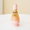 thumbnail image 2 of Matcha Whisk, Japanese Matcha Stirrer Tea Whisk Chasen Preparing Matcha Powder Brush Tool（ Pink handle), 2 of 5