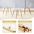 thumbnail image 4 of ExtraLco 5 Piece Square Glass Dining Table Set for 4, Tempered Glass Kitchen Table with Transparent Plastic Chairs and Gold Metal Base for Dining Room, 4 of 10