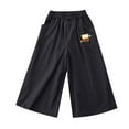 thumbnail image 4 of Black Boy Girl Thin Quick Dry Flared Bell Bottom Straight Leg Long Bootcut Leg Brunch Skirt for Children Boy Girl Midi Knee Length Loose Fit Skorts Trousers Pants Kid 2025 9 Years, 4 of 4