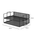 thumbnail image 1 of 2 Pieces Letter Trays/Stackable Metal Mesh Desk Tray/Multifunctional Organizer (Black),14*25*34cm, 1 of 5