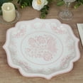 thumbnail image 3 of Balsa Circle 25 White Pink 10 in Floral Disposable Dessert Dinner Paper Plates with Scallop Trim Party Wedding Reception Events Decorations Supplies, 3 of 8