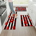thumbnail image 6 of YIMEIS Valentine's Day Red Lips Black and White Stripes Kitchen Mat Washable Non-Skid Absorbent Runner Rugs (16''24''/20''32''/47''18'') - 3 Pcs Recommended for Kitchen Sink Front/Floor, 6 of 10