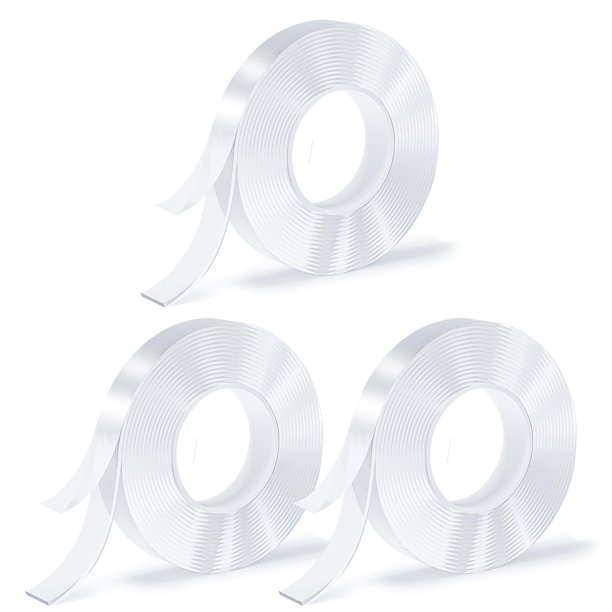 Cinta adhesiva de doble cara SUTOUG Nano transparente, 3 rollos de 3 m