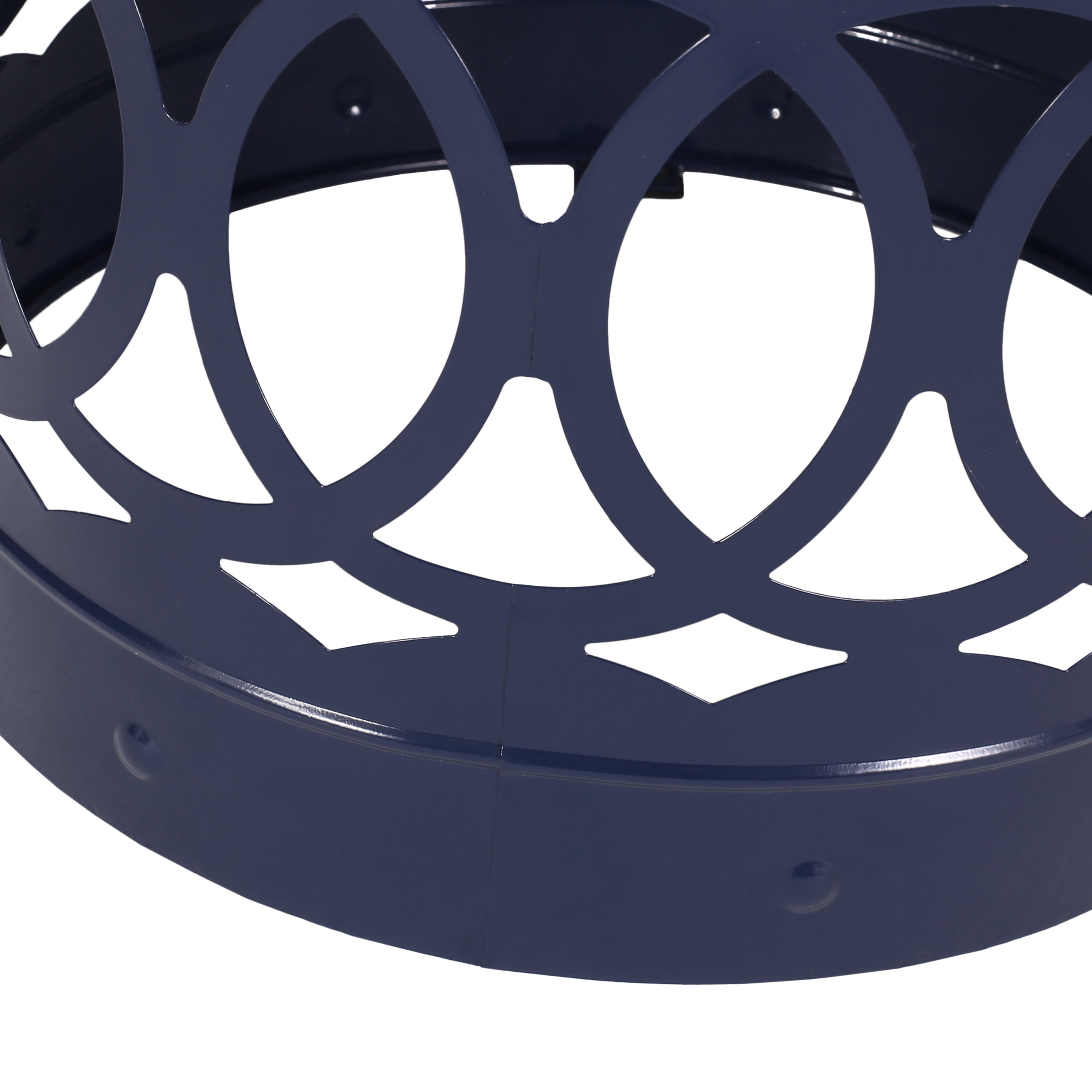 Leumius Outdoor Metal End Table All-Metal End Table Modern Accent Table for Patio/Outdoor,13.75" x 13.75" x 18",Navy Blue
