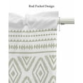 thumbnail image 5 of Geometric Kitchen Valances for Windows Farmhouse Linen Window Valance Curtain for Living Room Window Treatment Sage Green Boho Stripe Farmhouse Texture Valance Rod Pocket Topper Drape, 60 x 18 Inch, 5 of 6